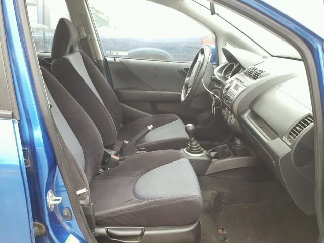 JHMGD37618S009433 - 2008 HONDA FIT SPORT BLUE photo 5