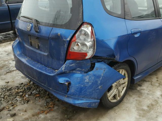 JHMGD37618S009433 - 2008 HONDA FIT SPORT BLUE photo 9