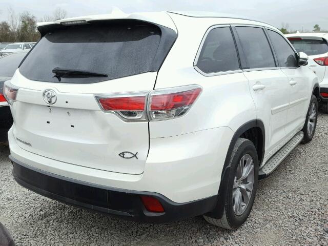 5TDKKRFH1FS113997 - 2015 TOYOTA HIGHLANDER WHITE photo 4