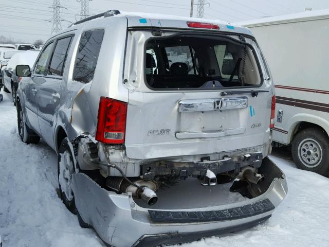 5FNYF48639B040282 - 2009 HONDA PILOT EXL SILVER photo 3