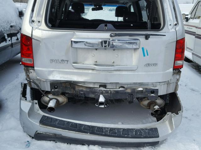 5FNYF48639B040282 - 2009 HONDA PILOT EXL SILVER photo 9