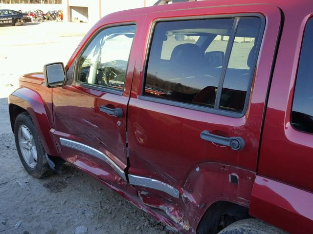 1C4PJLCK6CW121188 - 2012 JEEP LIBERTY LI RED photo 9