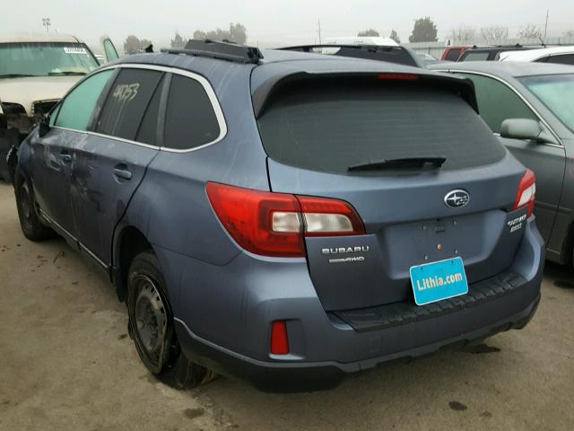 4S4BSAAC4F3202103 - 2015 SUBARU OUTBACK 2. BLUE photo 3