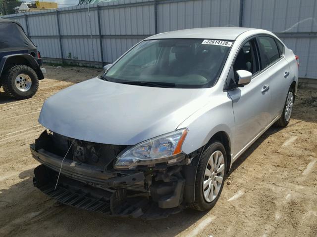 1N4AB7AP4EN851835 - 2014 NISSAN SENTRA S SILVER photo 2