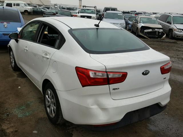 KNADM4A34G6564910 - 2016 KIA RIO LX WHITE photo 3