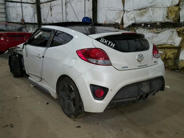 KMHTC6AE3EU203624 - 2014 HYUNDAI VELOSTER T WHITE photo 3