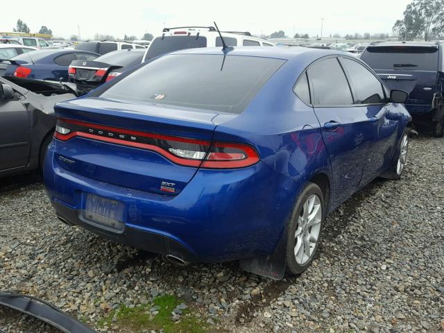 1C3CDFBH0DD709201 - 2013 DODGE DART SXT BLUE photo 4