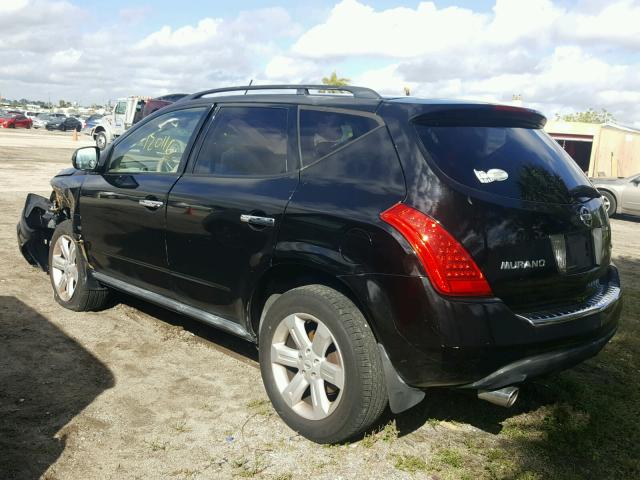 JN8AZ08T76W415934 - 2006 NISSAN MURANO SL BLACK photo 3