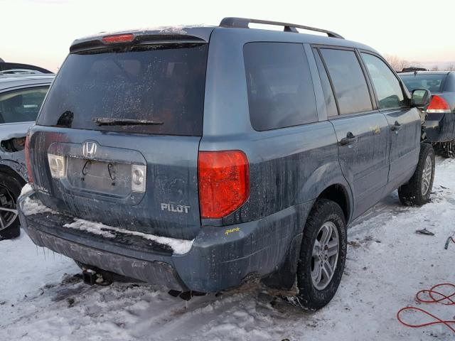 2HKYF18495H527396 - 2005 HONDA PILOT EX BLUE photo 4