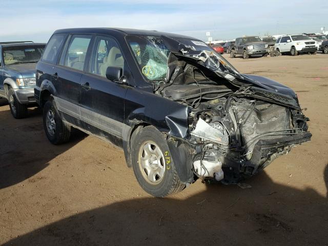 2HKYF18104H613605 - 2004 HONDA PILOT LX BLACK photo 1