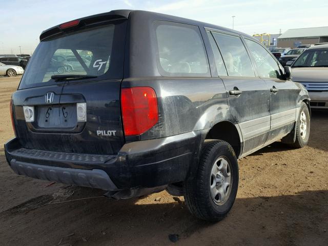 2HKYF18104H613605 - 2004 HONDA PILOT LX BLACK photo 4