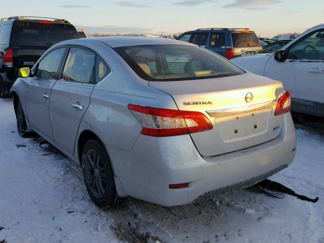 3N1AB7AP8DL727434 - 2013 NISSAN SENTRA S SILVER photo 3