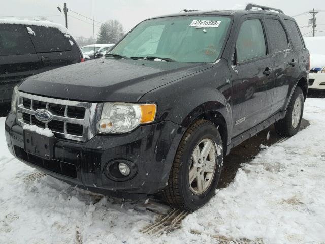 1FMCU59H28KD74256 - 2008 FORD ESCAPE HEV BLACK photo 2