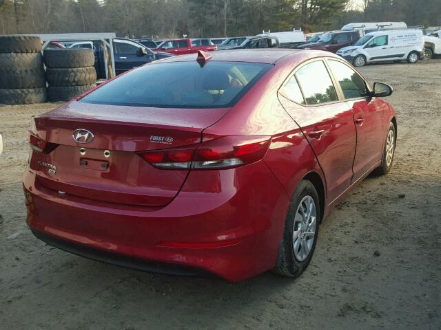 KMHD74LF5HU123989 - 2017 HYUNDAI ELANTRA SE RED photo 4