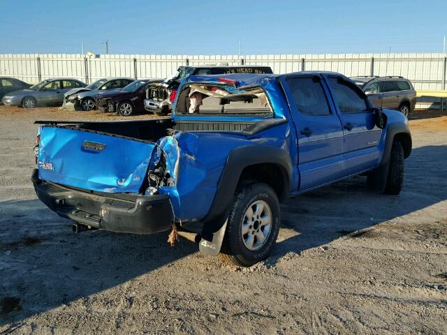 5TELU42N29Z637499 - 2009 TOYOTA TACOMA DOU BLUE photo 4