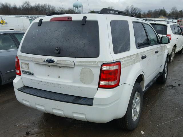 1FMCU59H88KE43211 - 2008 FORD ESCAPE HEV WHITE photo 4