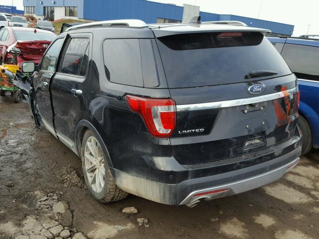 1FM5K7F86HGB80461 - 2017 FORD EXPLORER L BLACK photo 3