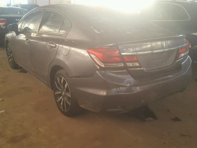 19XFB2F92EE047082 - 2014 HONDA CIVIC EXL GRAY photo 3