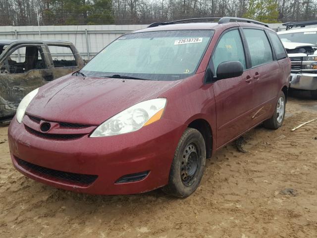 5TDZA23C96S534500 - 2006 TOYOTA SIENNA CE BURGUNDY photo 2