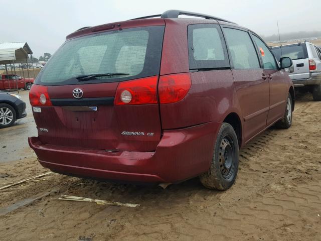 5TDZA23C96S534500 - 2006 TOYOTA SIENNA CE BURGUNDY photo 4