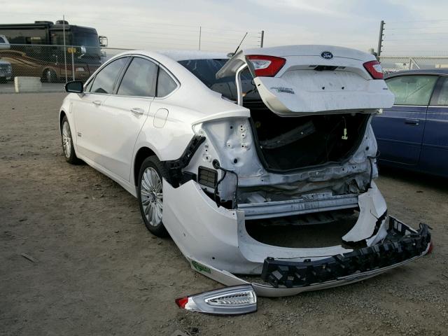 3FA6P0PU3ER111606 - 2014 FORD FUSION SE WHITE photo 3