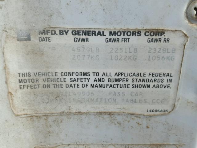 4J47H9Z149906 - 1979 BUICK REGAL 白色 照片 10