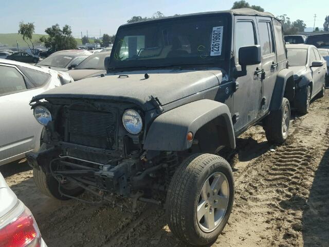 1C4BJWDG4EL250640 - 2014 JEEP WRANGLER U BLACK photo 2