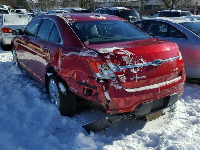 1FAHP2FW8AG157568 - 2010 FORD TAURUS LIM RED photo 3