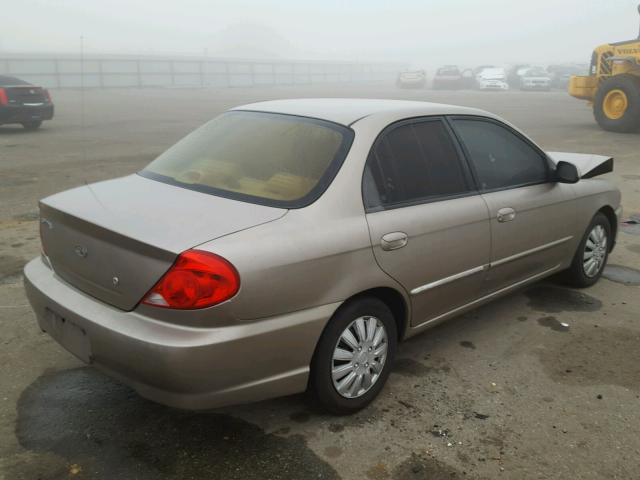 KNAFB121625148706 - 2002 KIA SPECTRA BA TAN photo 4