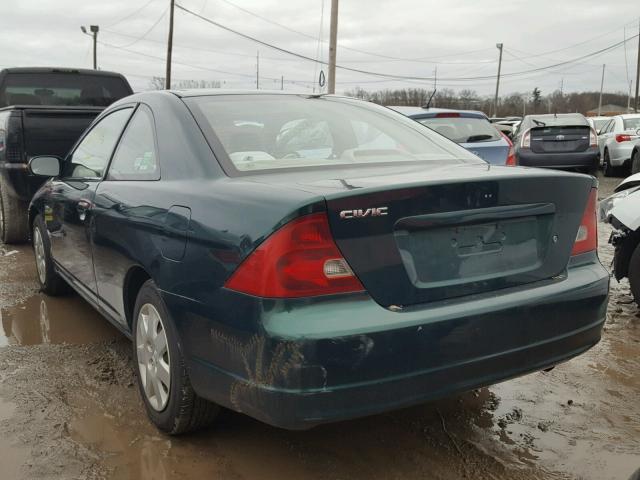 1HGEM22951L063887 - 2001 HONDA CIVIC SI GREEN photo 3