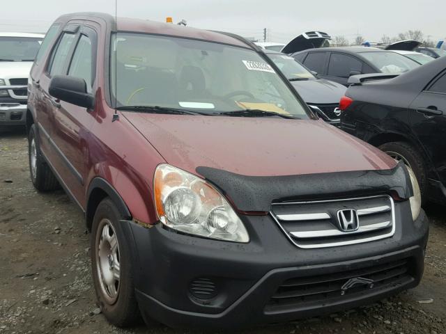 JHLRD68595C007830 - 2005 HONDA CR-V LX MAROON photo 1