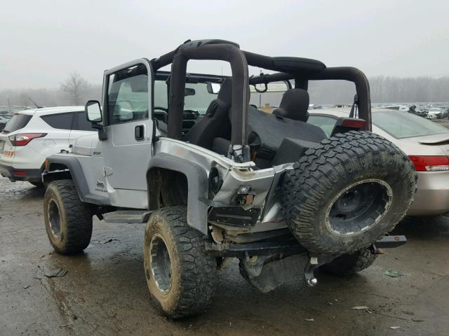 1J4FA49S33P351218 - 2003 JEEP WRANGLER / SILVER photo 3