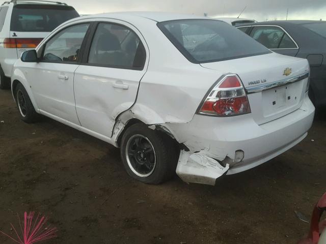KL1TD56647B134011 - 2007 CHEVROLET AVEO BASE Ağ foto 3