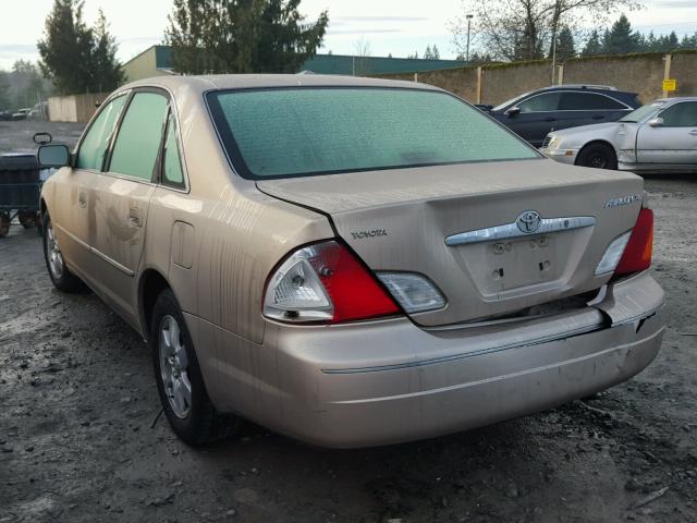 4T1BF28B52U258255 - 2002 TOYOTA AVALON XL TAN photo 3