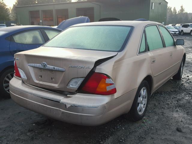 4T1BF28B52U258255 - 2002 TOYOTA AVALON XL TAN photo 4