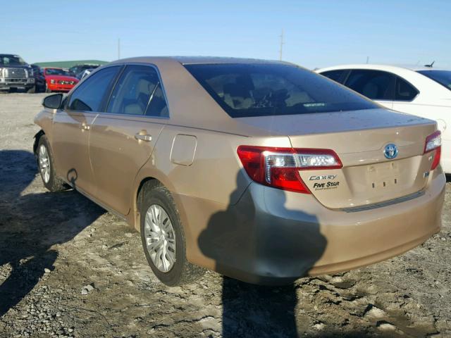 4T1BD1FK8CU002230 - 2012 TOYOTA CAMRY HYBR TAN photo 3