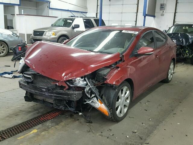 KMHDH4AE7BU114838 - 2011 HYUNDAI ELANTRA GL RED photo 2