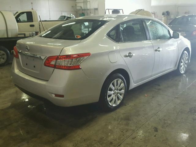 3N1AB7AP0FY374242 - 2015 NISSAN SENTRA S SILVER photo 4