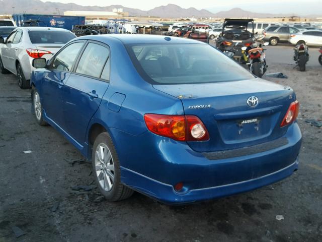 1NXBU40E49Z014114 - 2009 TOYOTA COROLLA BA BLUE photo 3