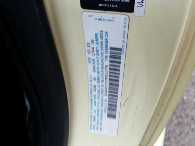 3VWCK21Y63M311776 - 2003 VOLKSWAGEN NEW BEETLE 黄色 照片 10