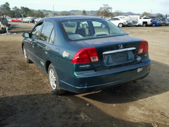 1HGEN26512L000355 - 2002 HONDA CIVIC GX GREEN photo 3