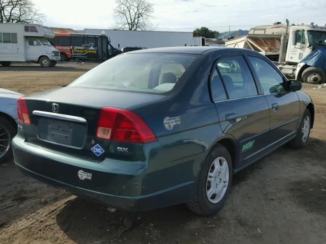 1HGEN26512L000355 - 2002 HONDA CIVIC GX GREEN photo 4