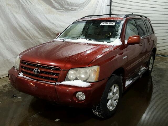 JTEHF21AX20048933 - 2002 TOYOTA HIGHLANDER BURGUNDY photo 2