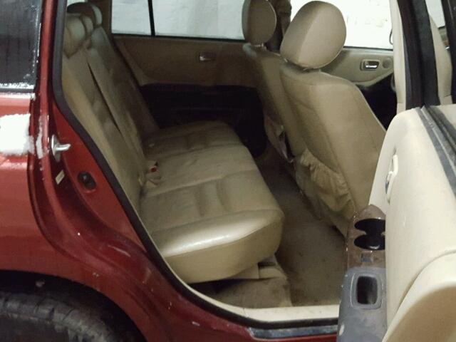 JTEHF21AX20048933 - 2002 TOYOTA HIGHLANDER BURGUNDY photo 6