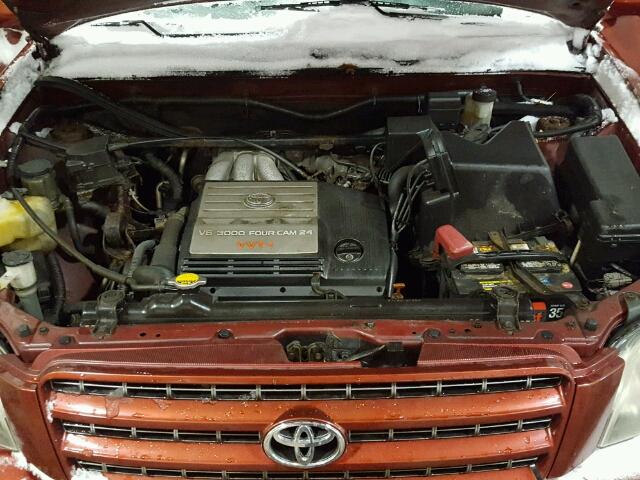 JTEHF21AX20048933 - 2002 TOYOTA HIGHLANDER BURGUNDY photo 7