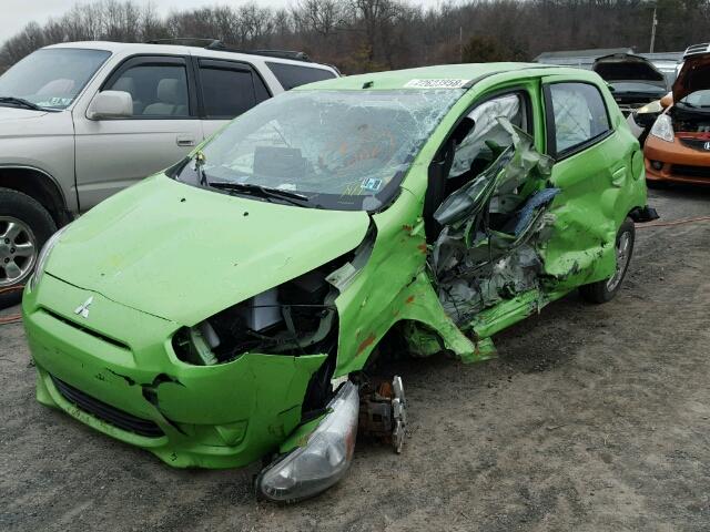 ML32A3HJ5EH003315 - 2014 MITSUBISHI MIRAGE DE GREEN photo 2