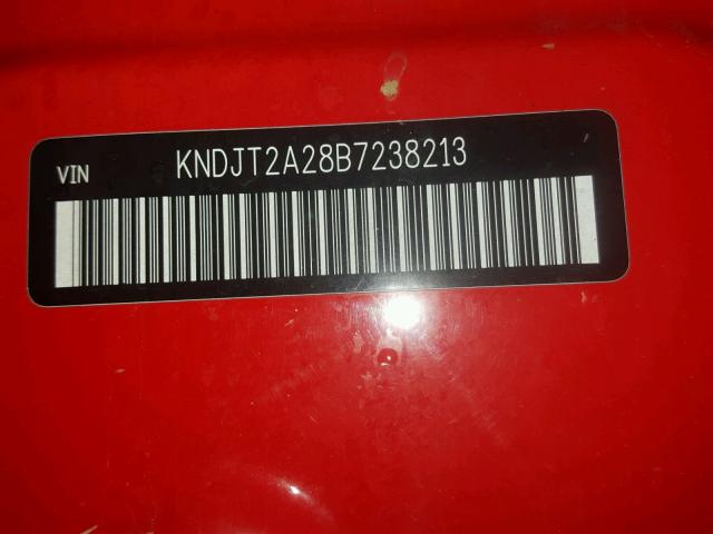 KNDJT2A28B7238213 - 2011 KIA SOUL + RED photo 10