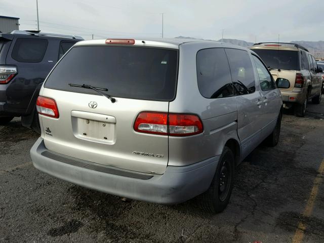 4T3ZF19CX1U400024 - 2001 TOYOTA SIENNA CE SILVER photo 4