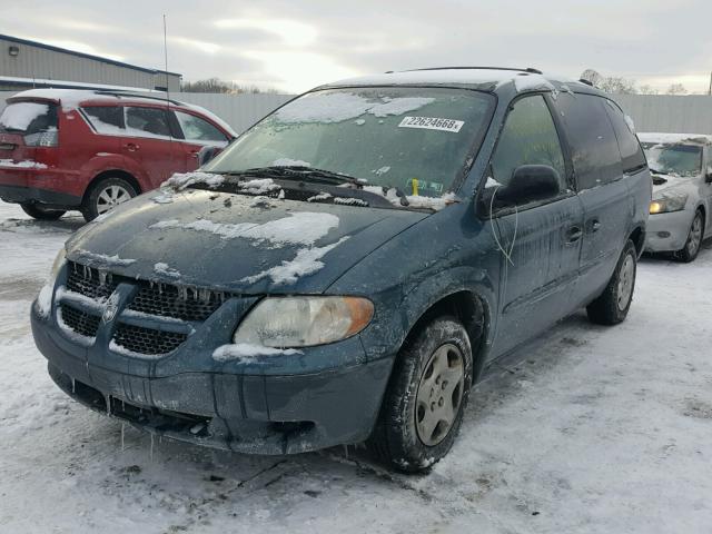 1B4GP25342B654738 - 2002 DODGE CARAVAN SE GREEN photo 2