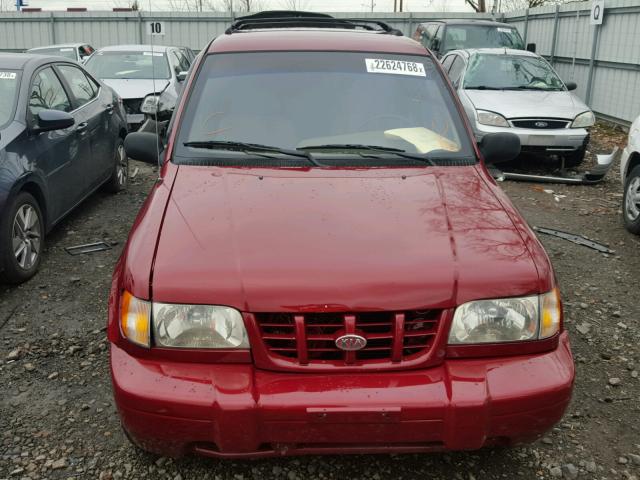 KNDJA7231Y5650293 - 2000 KIA SPORTAGE RED photo 9